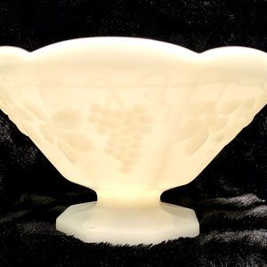 Vintage Milk Glass Pedestal Bowl